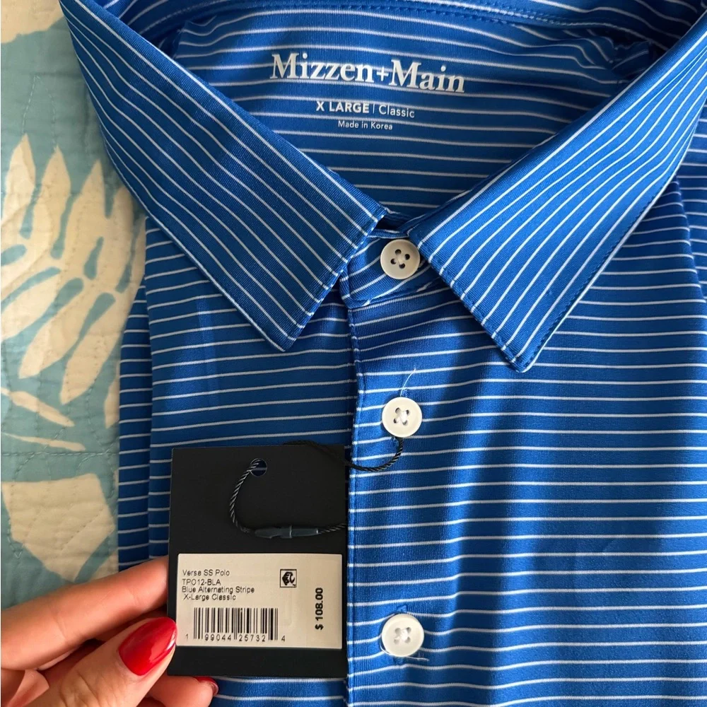 Mizzen+Main Royal Blue Striped Shirt - Picture 5 of 6